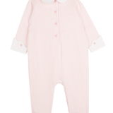 Baby Girl - Azara Pima Cotton Baby Bodysuit with Embroidered Flowers & Smocked Front