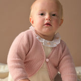 Baby Girl - Brielle Shrug in 100% Cashmere with Braid Stitch Detail