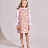Girl - Brigitte Cotton Mini Dress in Green Meadows Print