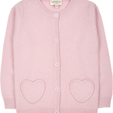 Girl - Sweetheart Cashmere cardigan with Heart Pockets