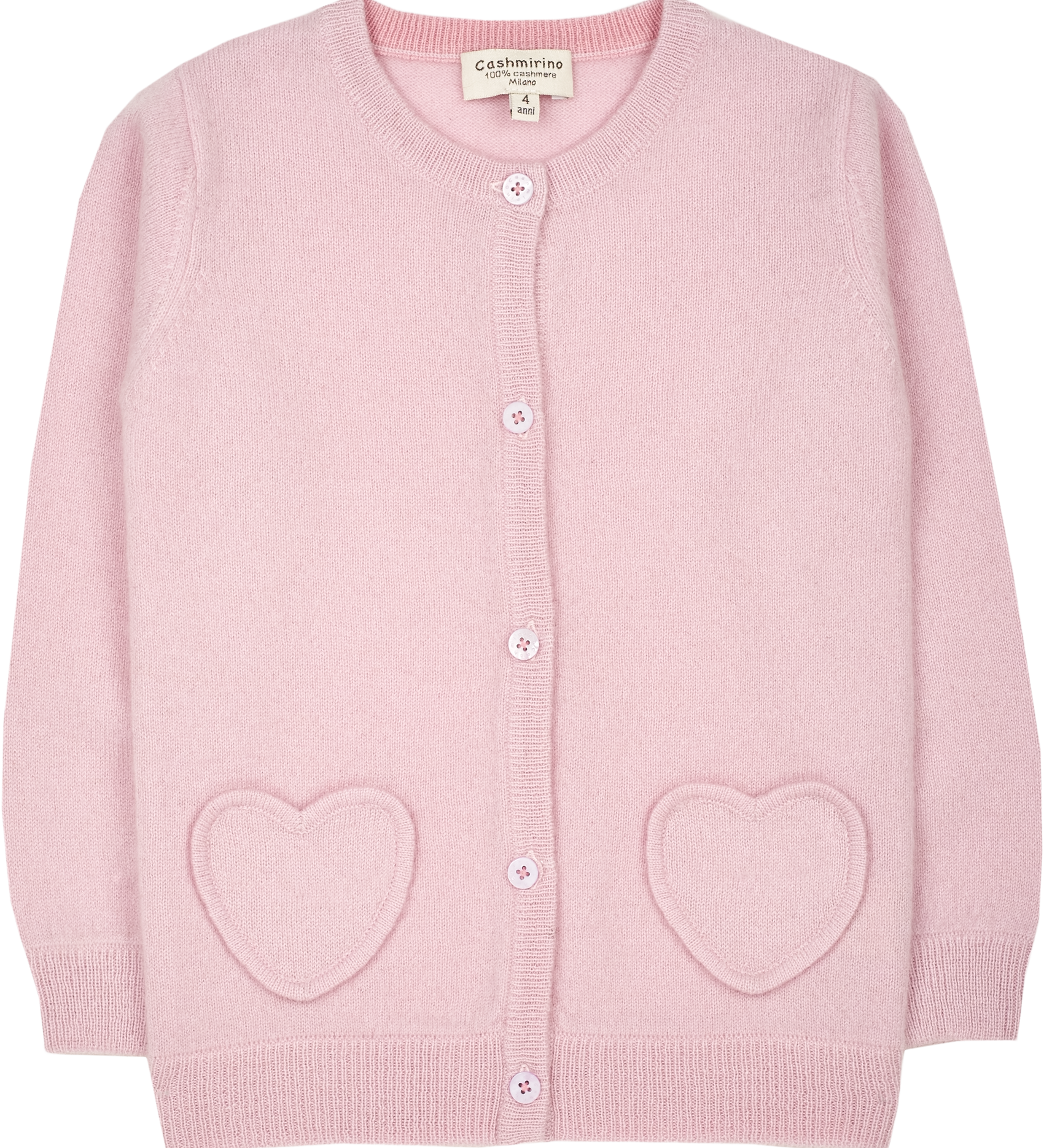 Girl - Sweetheart Cashmere cardigan with Heart Pockets