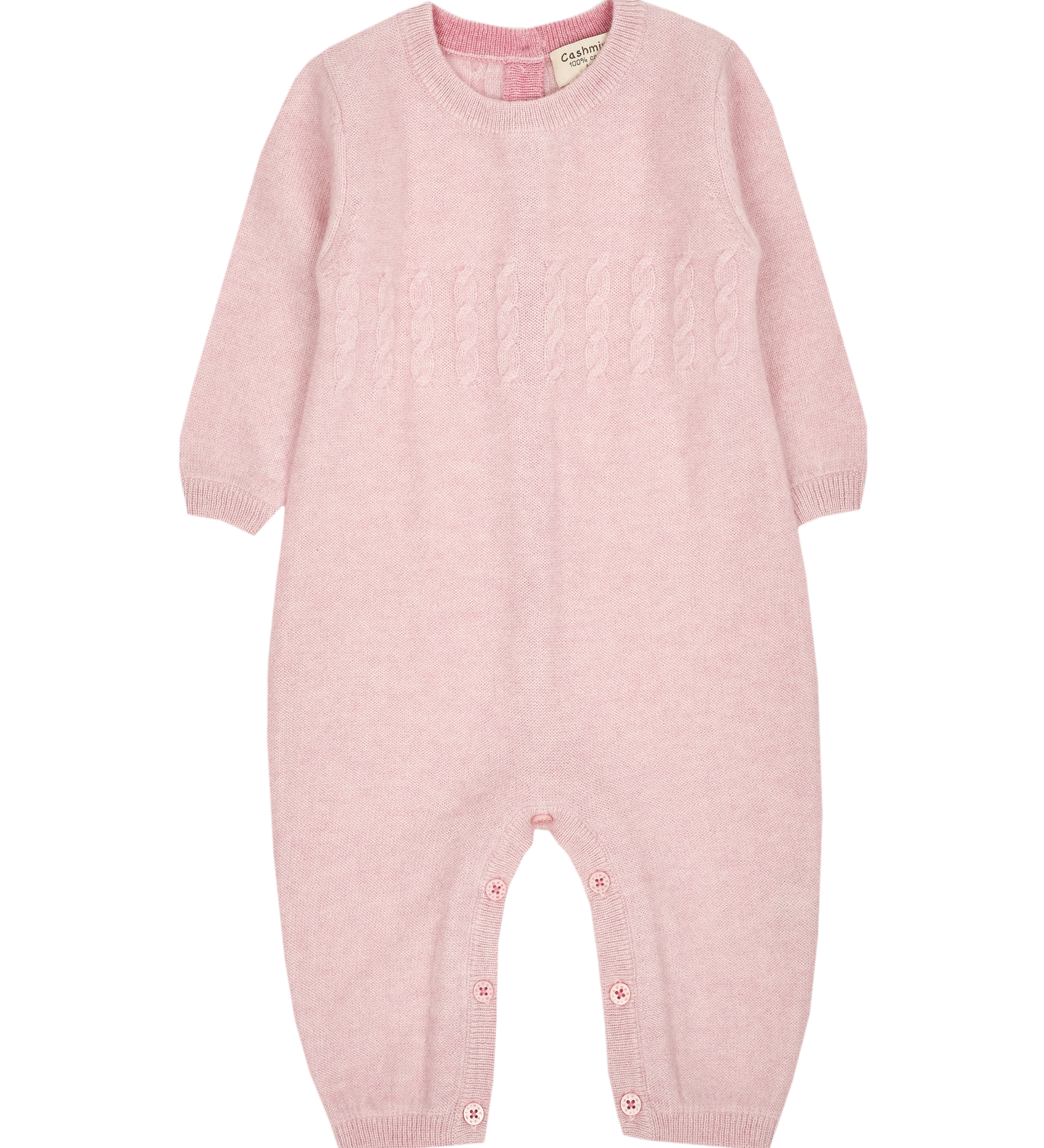 Baby Girl - Drew 100% Cashmere Romper – Knit Detail with Button Fastening