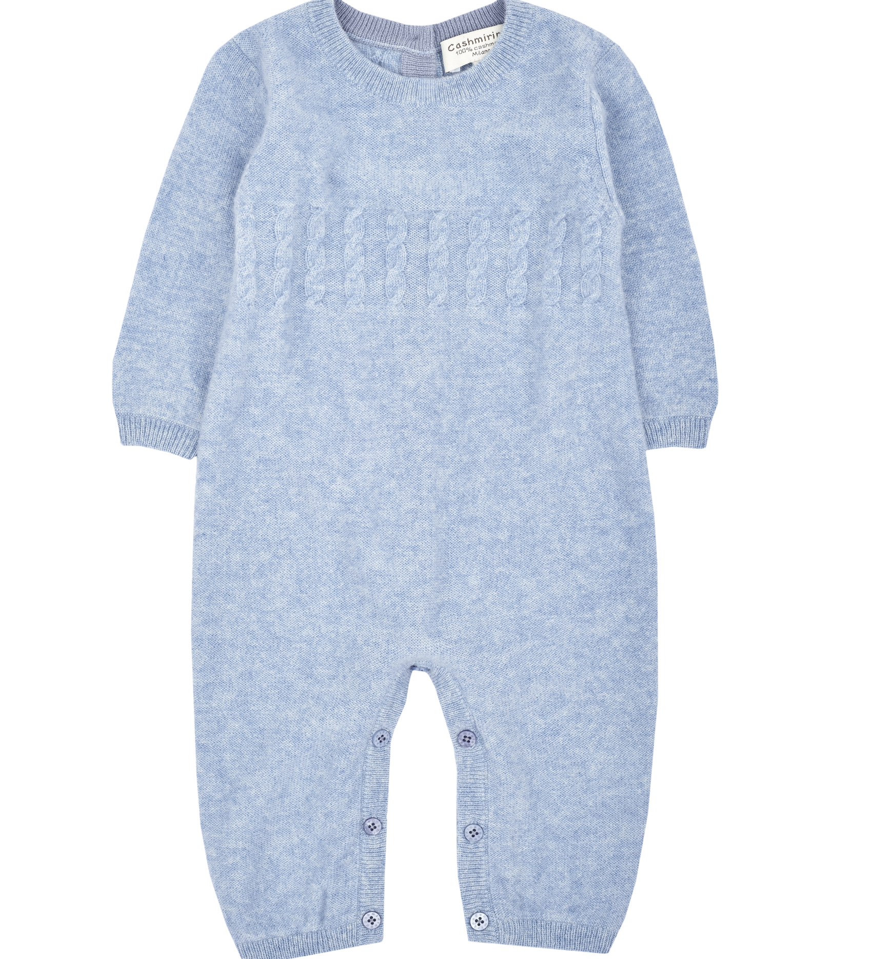 Baby Boy - Drew 100% Cashmere Romper with Cable knit Panel