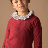 Girl - Callie 100% Cotton Blouse With Pleats and Ruffle Collar