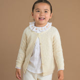 Girl -  Esme Lightweight Cashmere Cardigan with Diamond Pattern