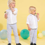 Boy - Columbus Cotton Hand Embroidered Pull-On Trousers