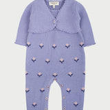 Baby Cashmere Romper With Matching V-Neck Cardigan Set
