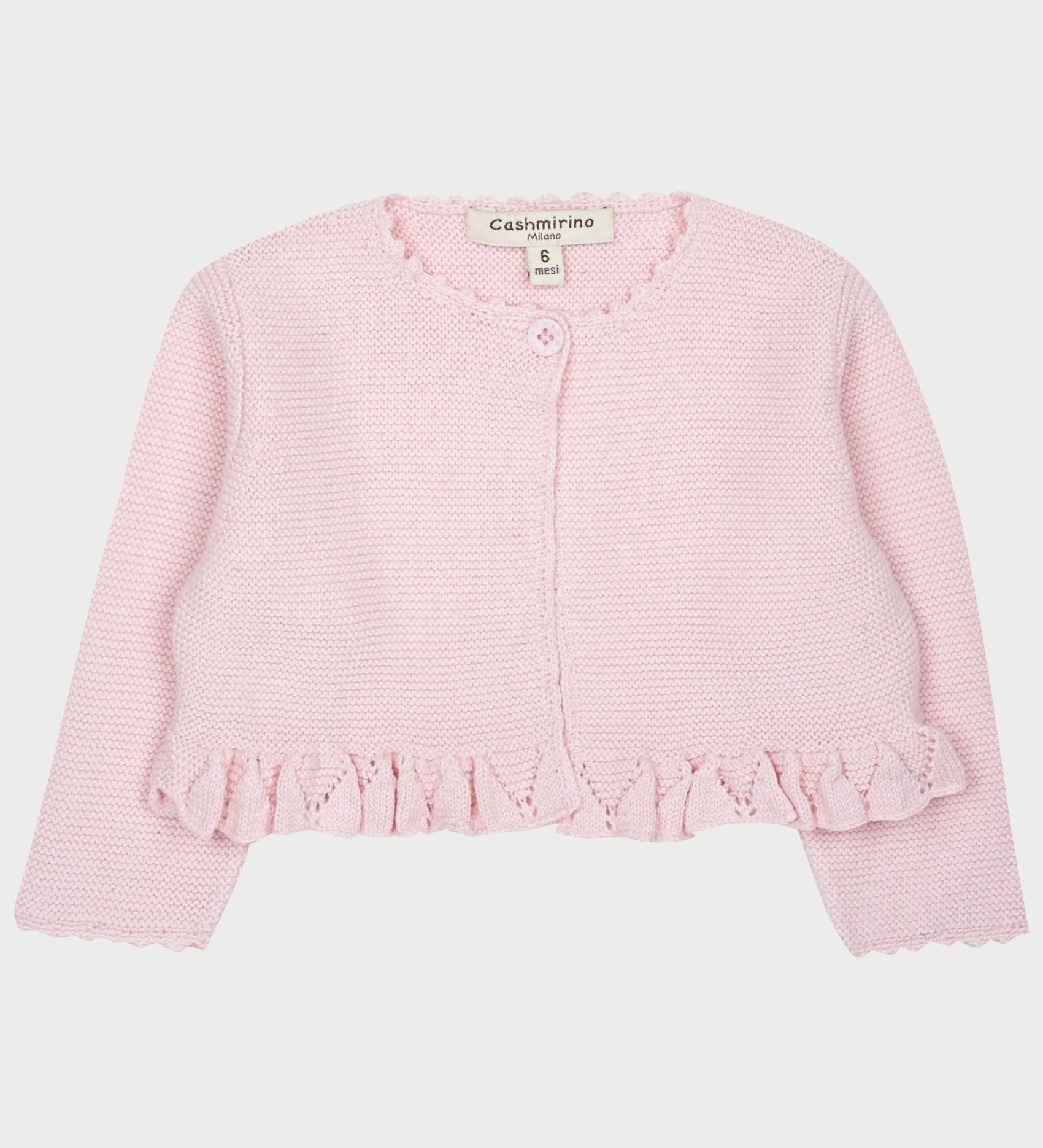 Baby Girl - Zoey Cropped Cotton Cardigan – Crochet Detail & Lightweight Knit