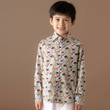 Boy - Davide  Cotton Classic Collar Shirt in Animal Prints
