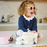 Girl -  Esme Lightweight Cashmere Cardigan with Diamond Pattern