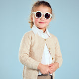 Girl -  Esme Lightweight Cashmere Cardigan with Diamond Pattern