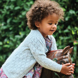 Girl -  Esme Lightweight Cashmere Cardigan with Diamond Pattern