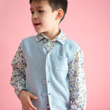 Boy - Ethan 100% Cotton V-Neck Sleeveless Cardigan with Pocket