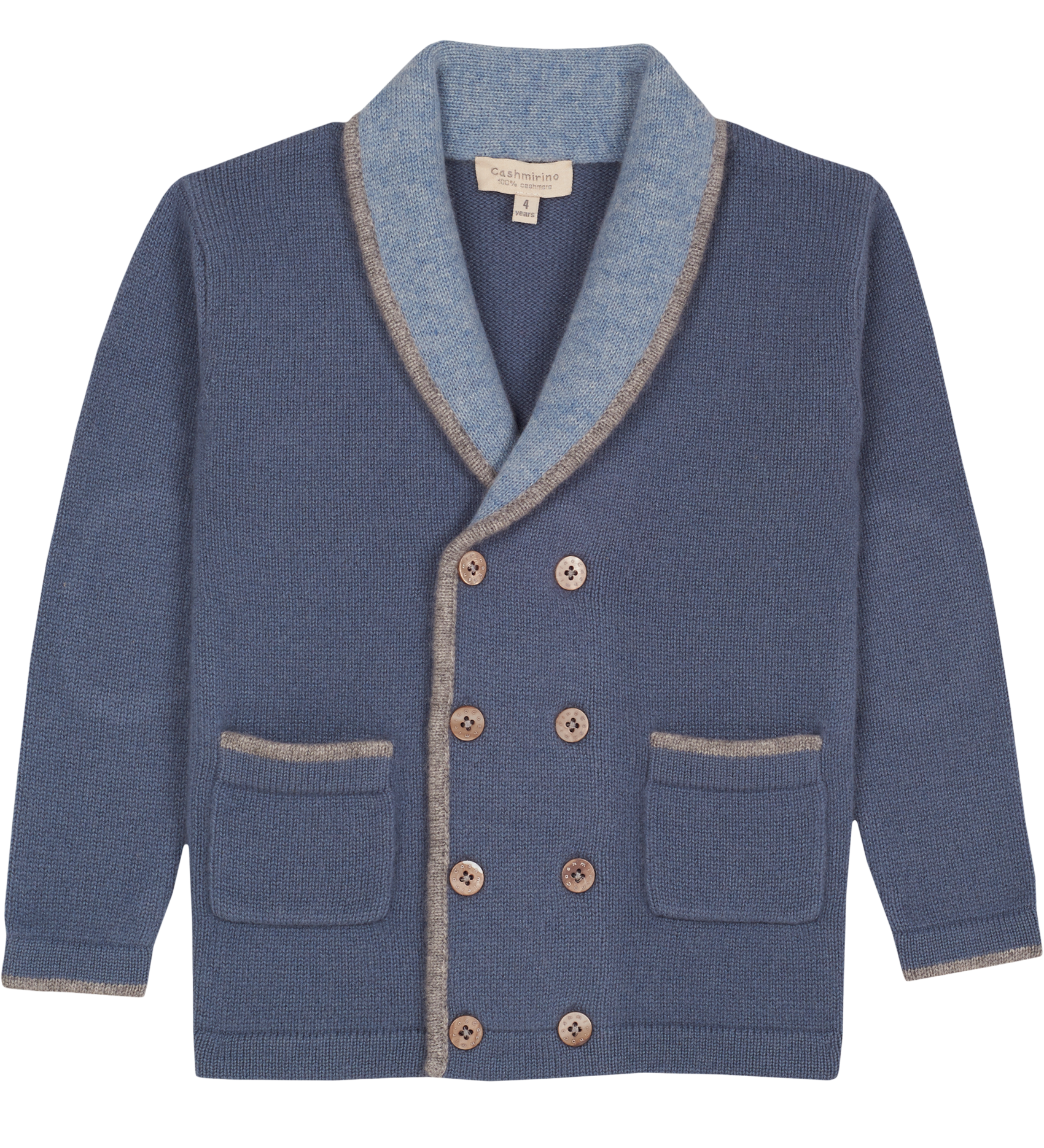 boy double-breasted V-neck cashmere blazer