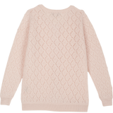Girl -  Esme Lightweight Cashmere Cardigan with Diamond Pattern