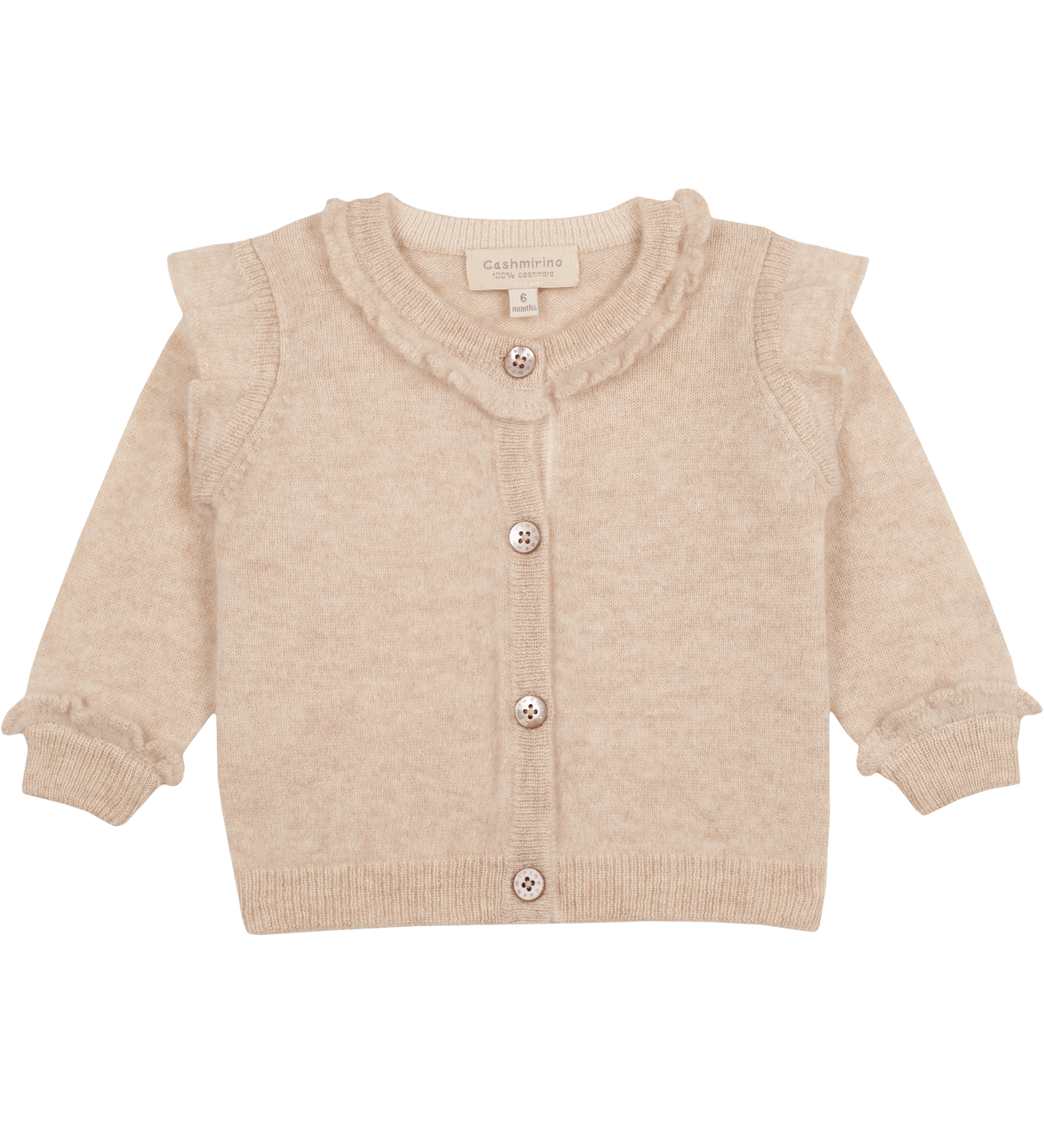 Baby Girl - Isabella Cardigan in 100% Cashmere – Frill Trim & Contrasting Detail