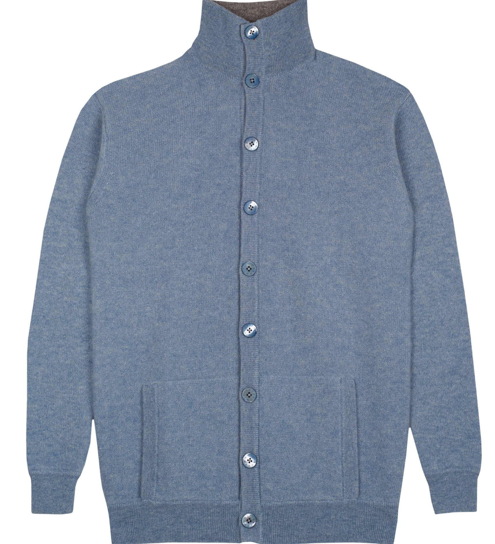 Mens - Raymond 100% Cashmere High Neck Cardigan