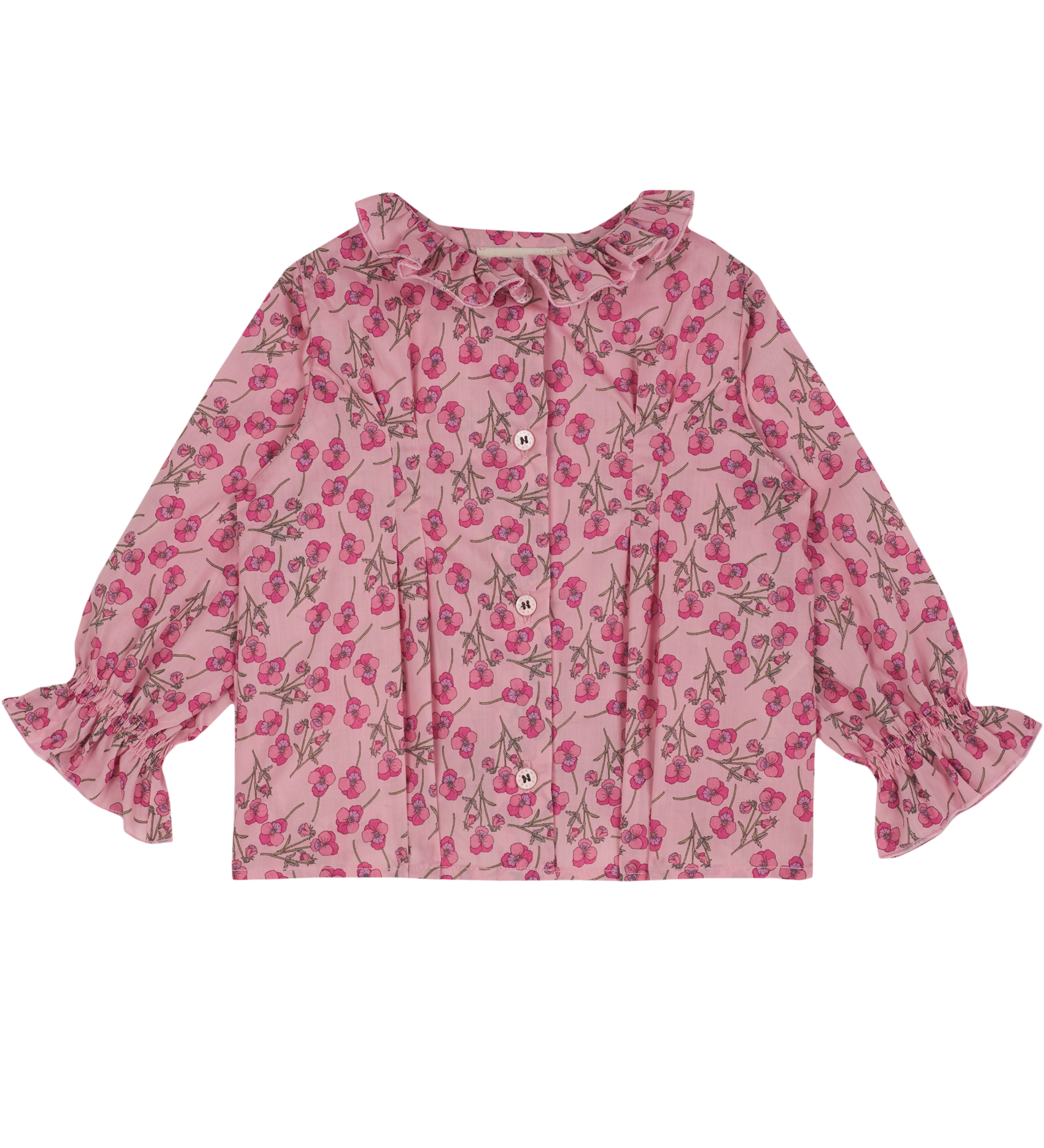 Baby Girl - Callie Liberty Cotton Blouse with Floral Prints & Ruffle Collar