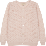 Girl -  Esme Lightweight Cashmere Cardigan with Diamond Pattern