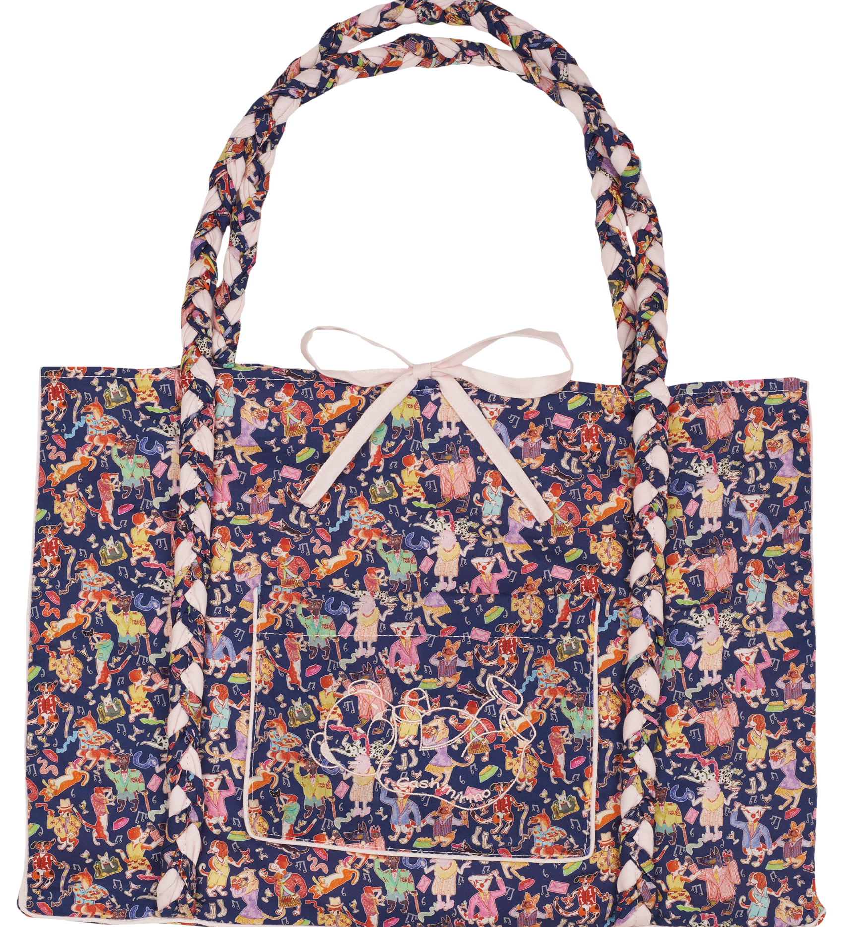 Veronica Tote Bag – Liberty Fabric, Hand-Braided Handles