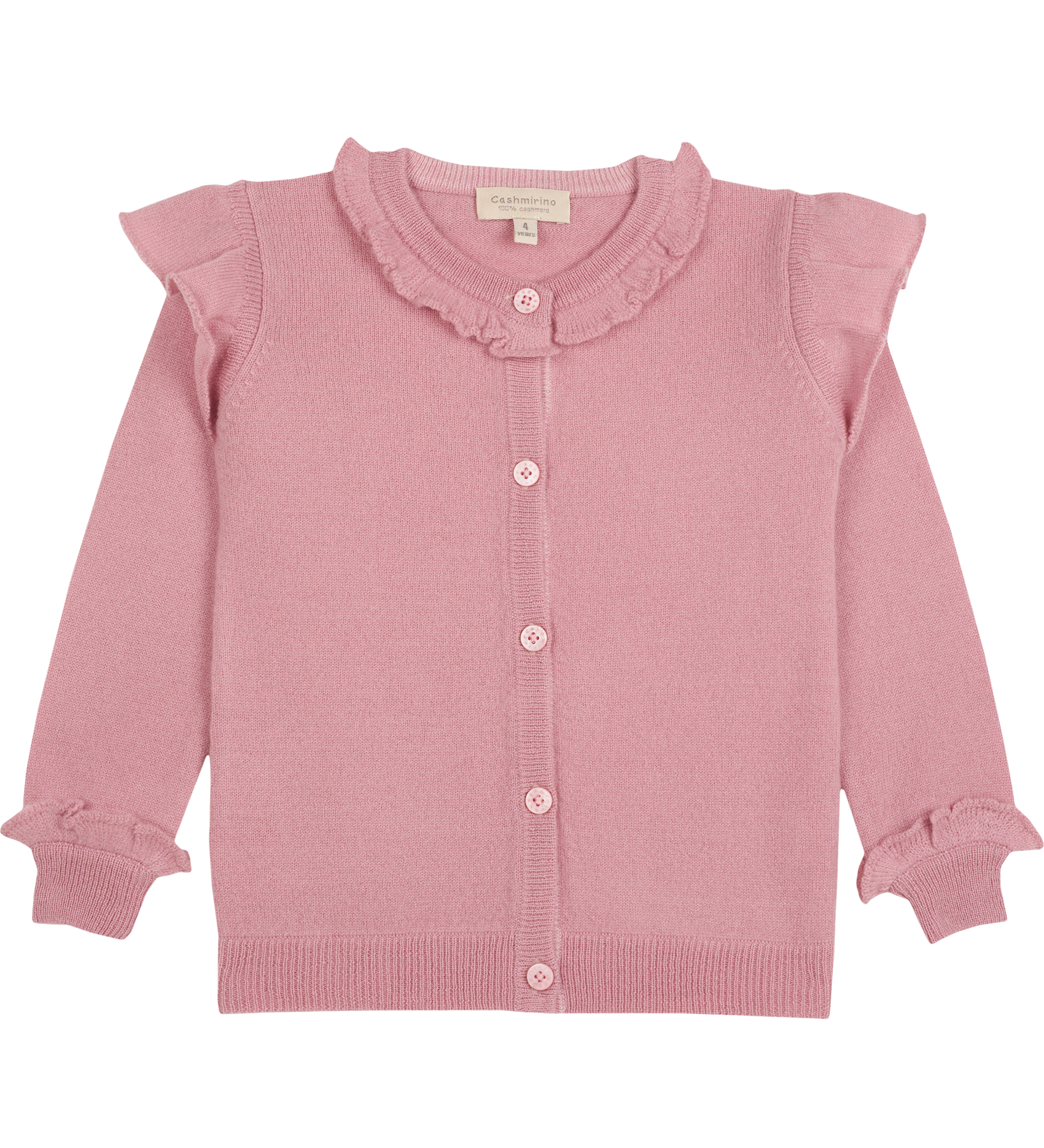 Baby Girl - Isabella Cardigan in 100% Cashmere – Frill Trim & Contrasting Detail