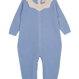 Baby Girl - Jerez Cashmere Romper with Contrasting Flower Collar