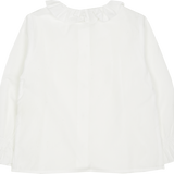 Girl - Callie 100% Cotton Blouse With Pleats and Ruffle Collar