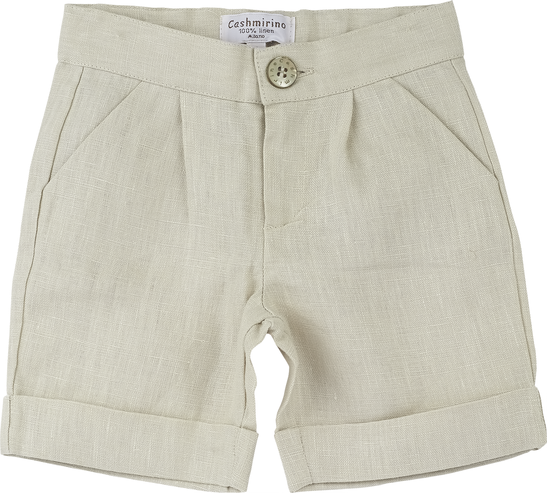 Baby Boy - Chris Bermuda Shorts – 100% Linen with Pleats & Turn-Up Hem