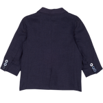 Cashmirino nay blue baby boy linen blazer.