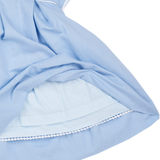 Girl - Moon Blue Linen Mini Dress - Pleated Dress
