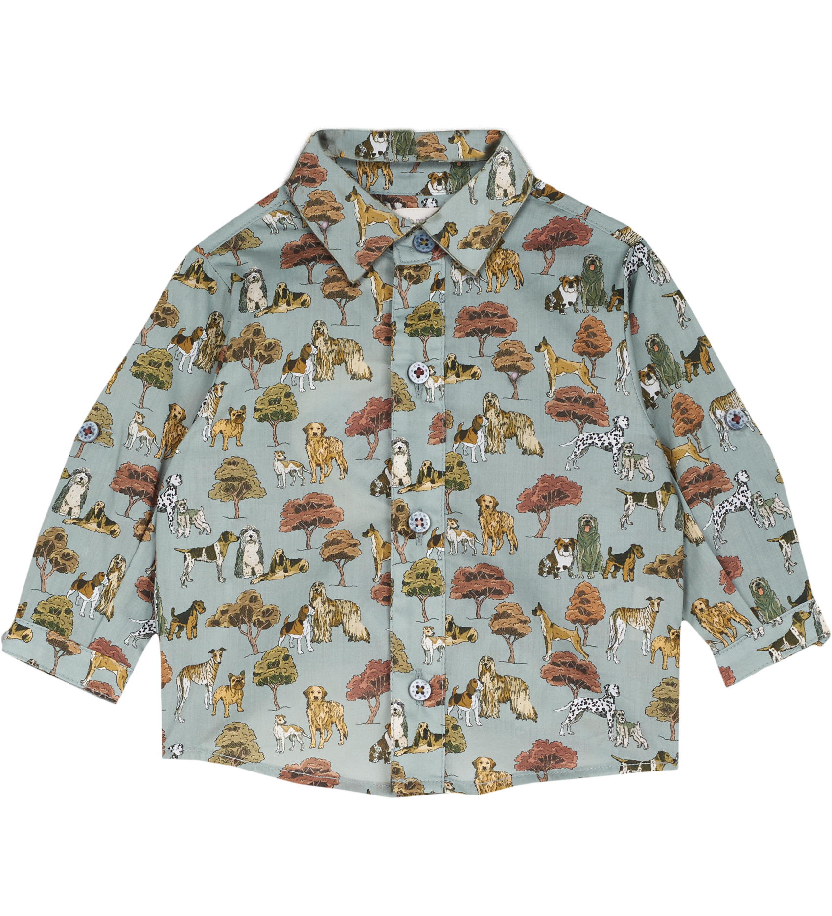 Baby Boy - Davide Cotton Classic Collar Shirt in Animal Prints