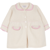 Baby Girl - Cashmere Coat-Cardigan with Gathered Waist and Buttoned Pockets
