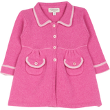 Baby Girl - Cashmere Coat-Cardigan with Gathered Waist and Buttoned Pockets