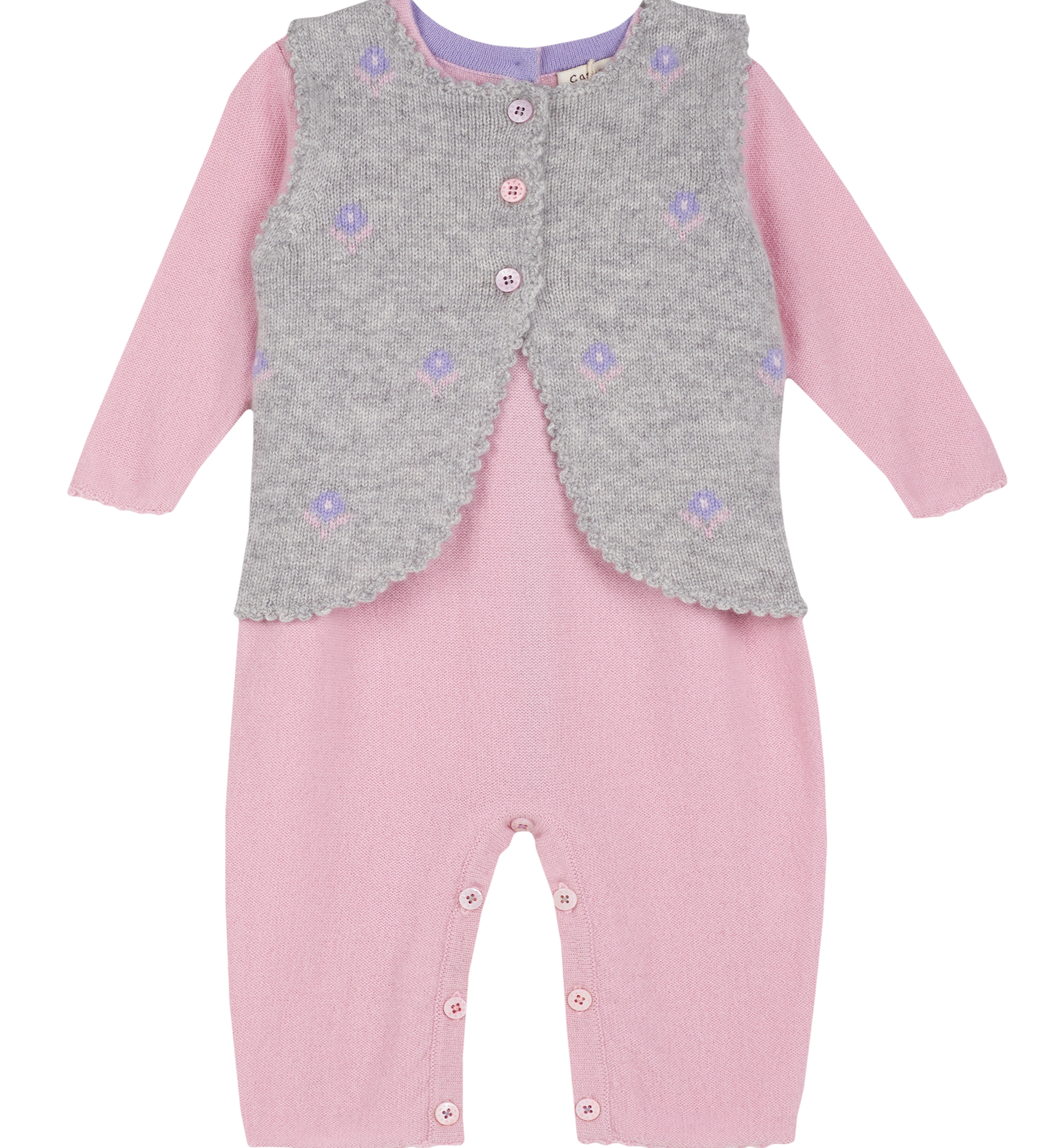 Baby Girl - Luella Little Luxe Cashmere Set – Romper with Sweet Detachable Cardigan