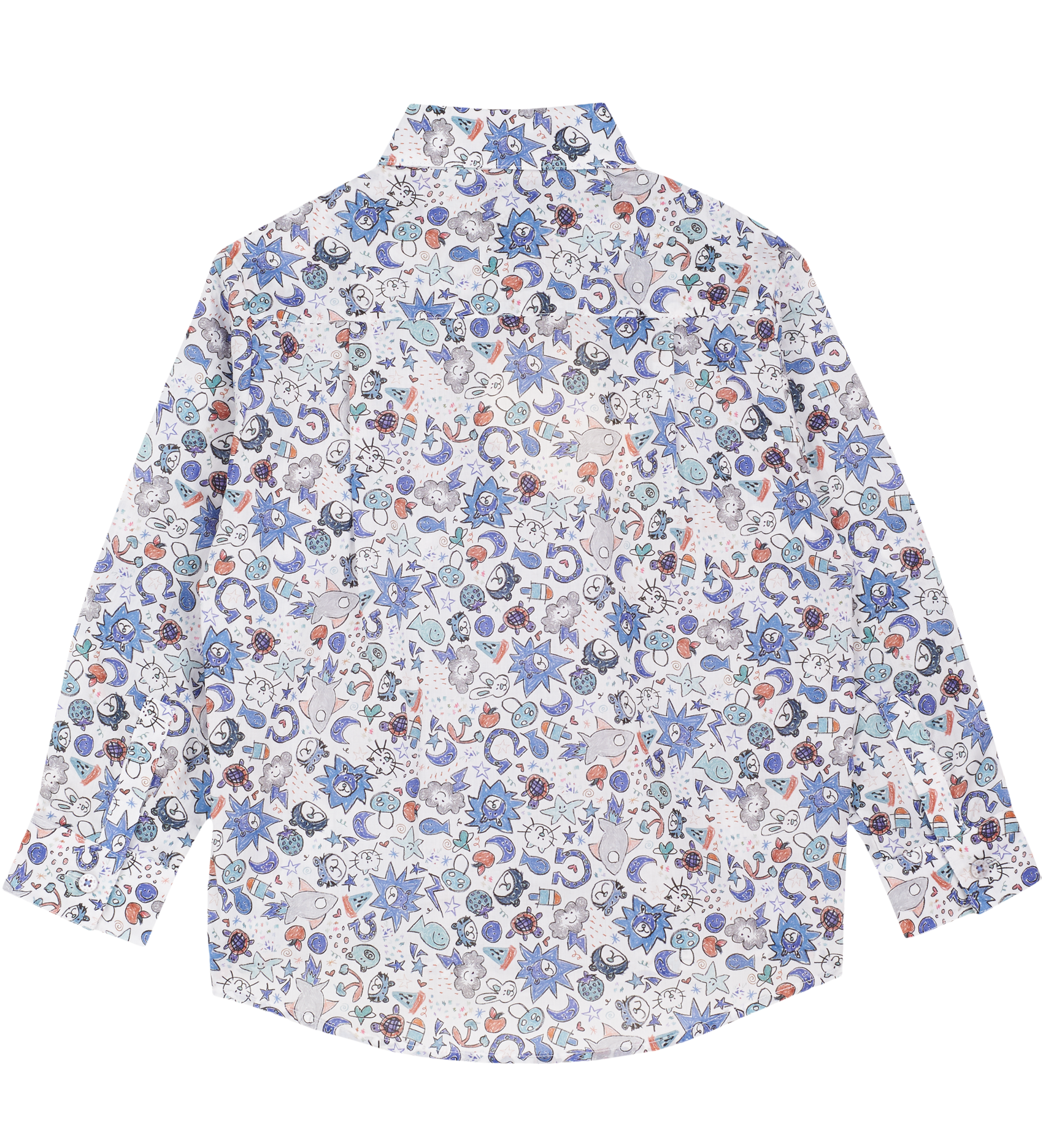Boy - Davide  Cotton Classic Collar Shirt in Animal Prints
