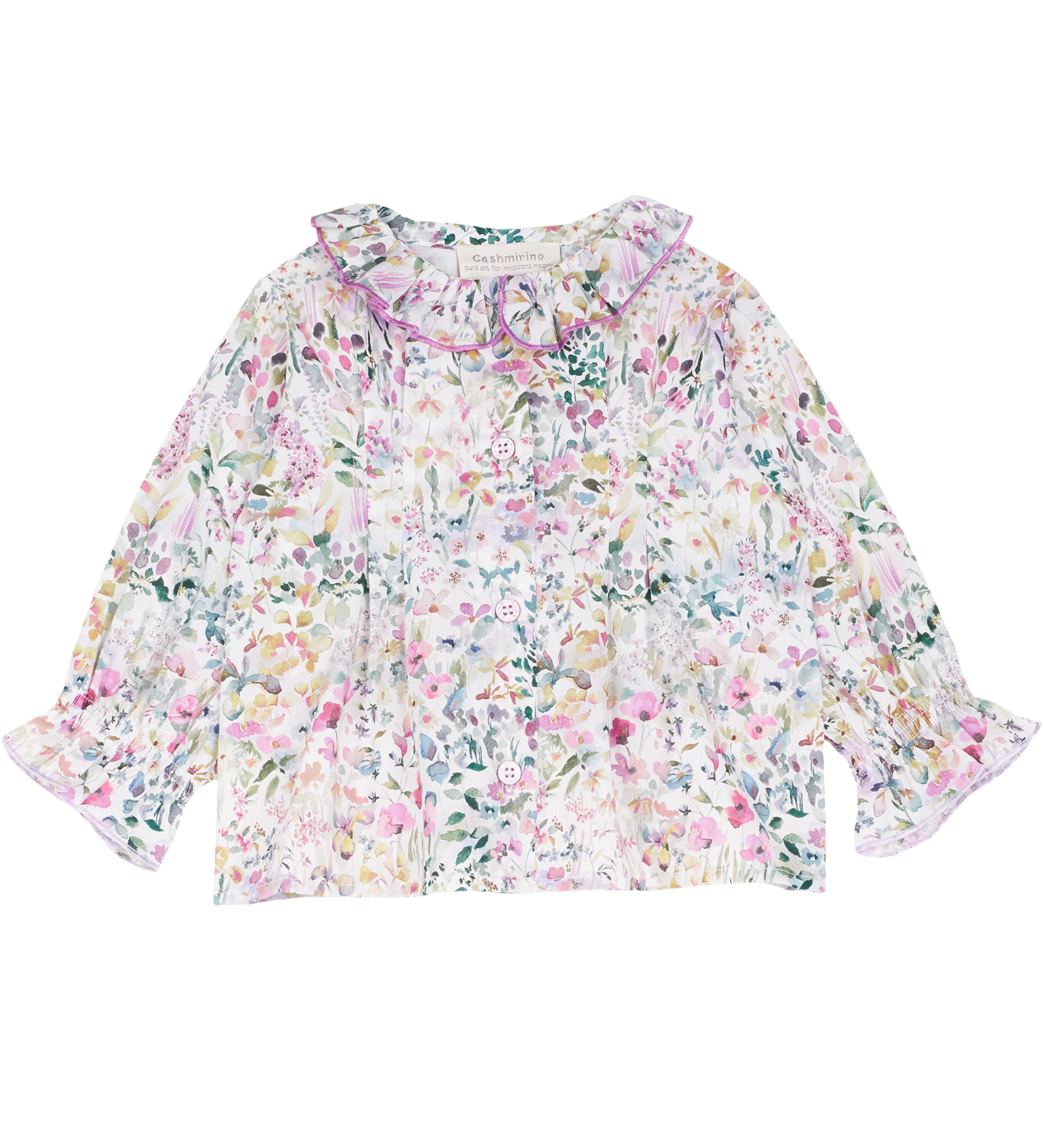 Baby Girl - Callie 100% Cotton Blouse with Pleats in Floral Prints