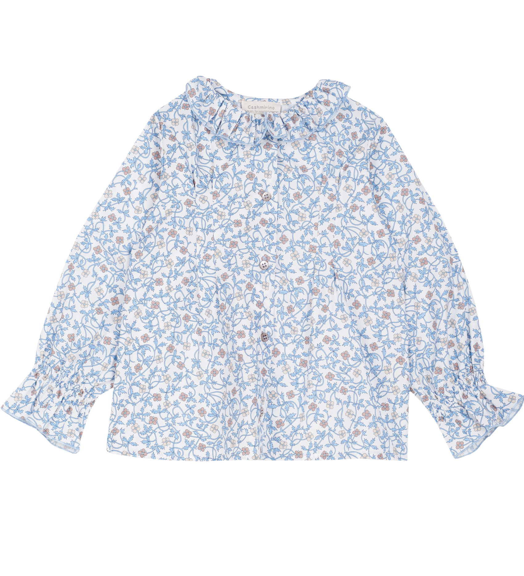 Girl - Callie 100% Cotton Blouse with Pleats in Floral Prints