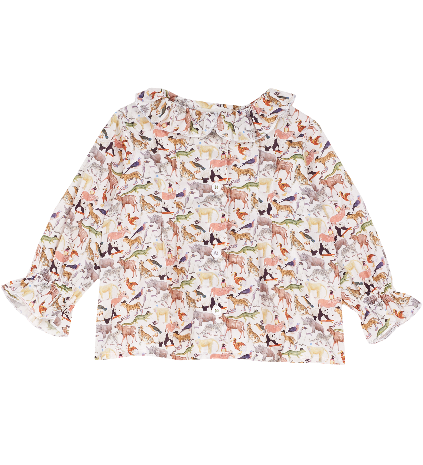 Baby Girl - Callie 100% Cotton Blouse with Pleats in Nature Prints