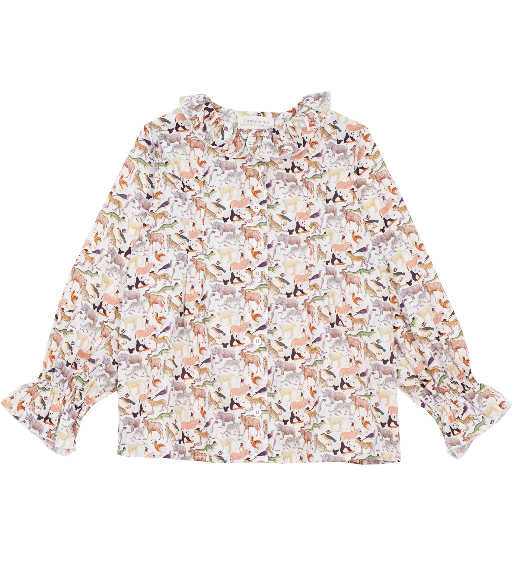 Girl - Callie 100% Cotton Blouse with Pleats in Nature Prints
