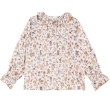 Girl - Callie 100% Cotton Blouse with Pleats in Nature Prints