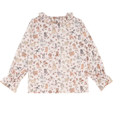 Girl - Callie 100% Cotton Blouse with Pleats in Nature Prints