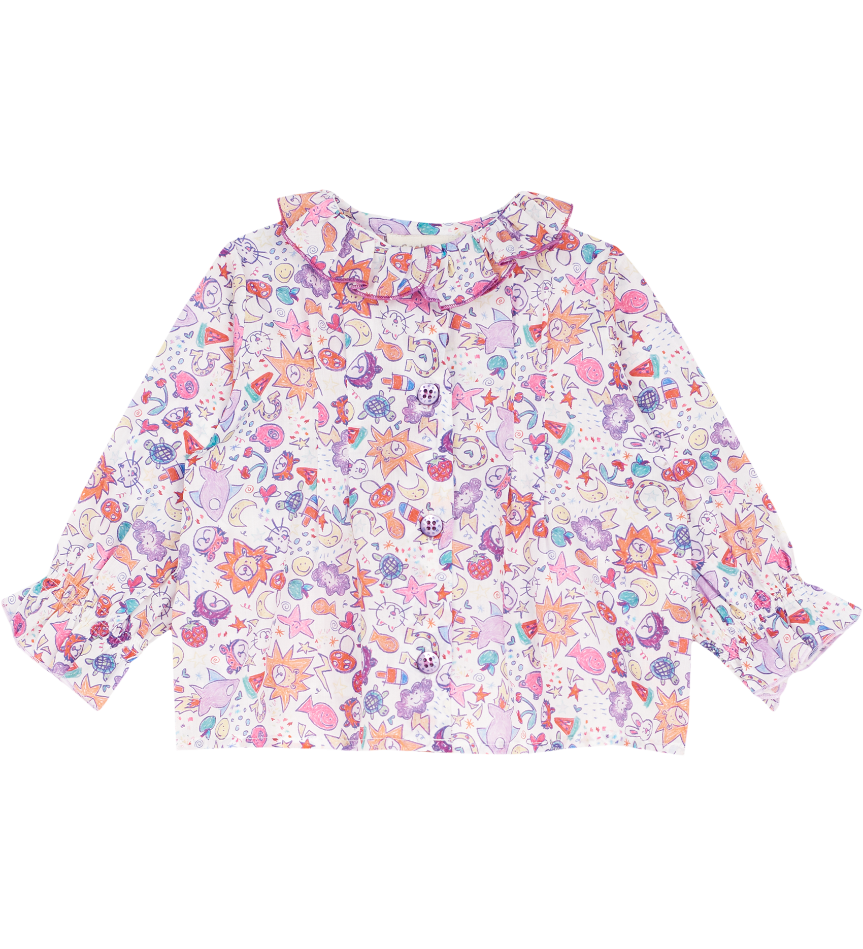 Baby Girl - Callie 100% Cotton Blouse with Pleats in Nature Prints