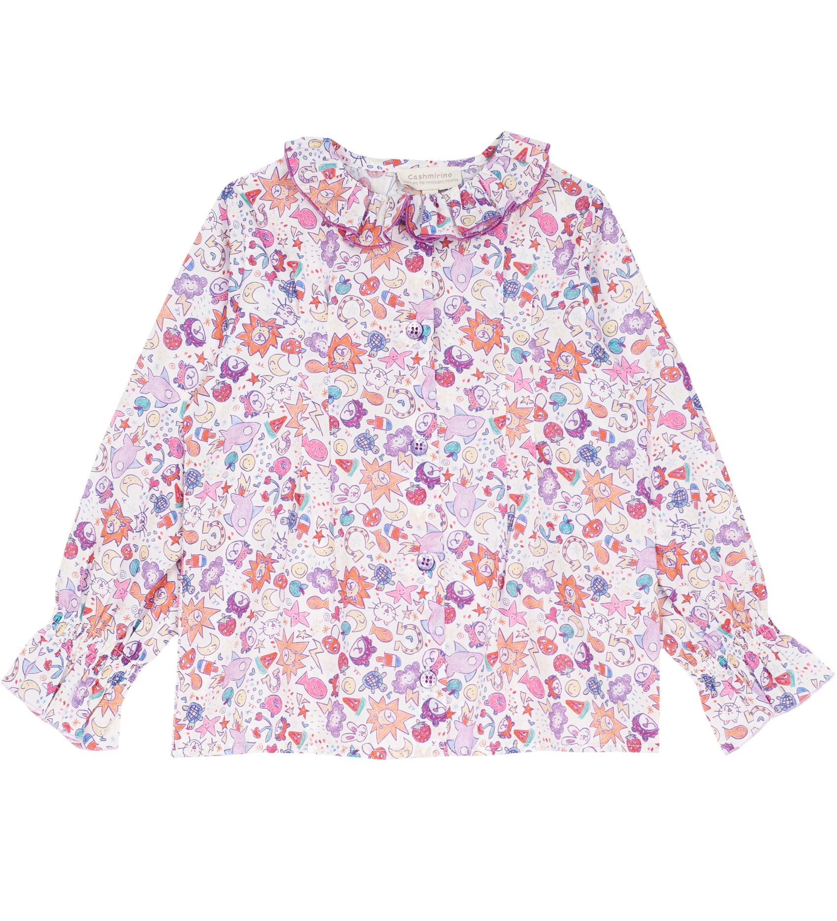 Girl - Callie 100% Cotton Blouse with Pleats in Nature Prints