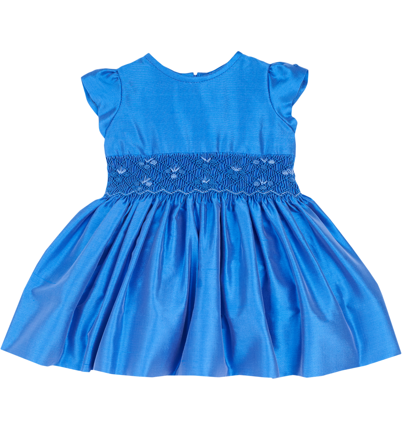 Baby Girl - Rose Silk Knee Length Dress