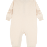 Baby Girl - Laurel 100% Cashmere Romper with Contrasting Floral Embroidery