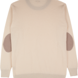 Men - Nico 100% Cashmere Crew Neck Jumper with Elbow Patches - New Colours