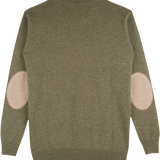 Men - Nico 100% Cashmere Crew Neck Jumper with Elbow Patches - New Colours