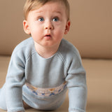 Baby Boy - Jason Cotton Set with Teddy Bear Smocked Panel