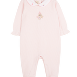Baby Girl - Jolly Pima Cotton Baby Gro with Hand-Embroidered Dog