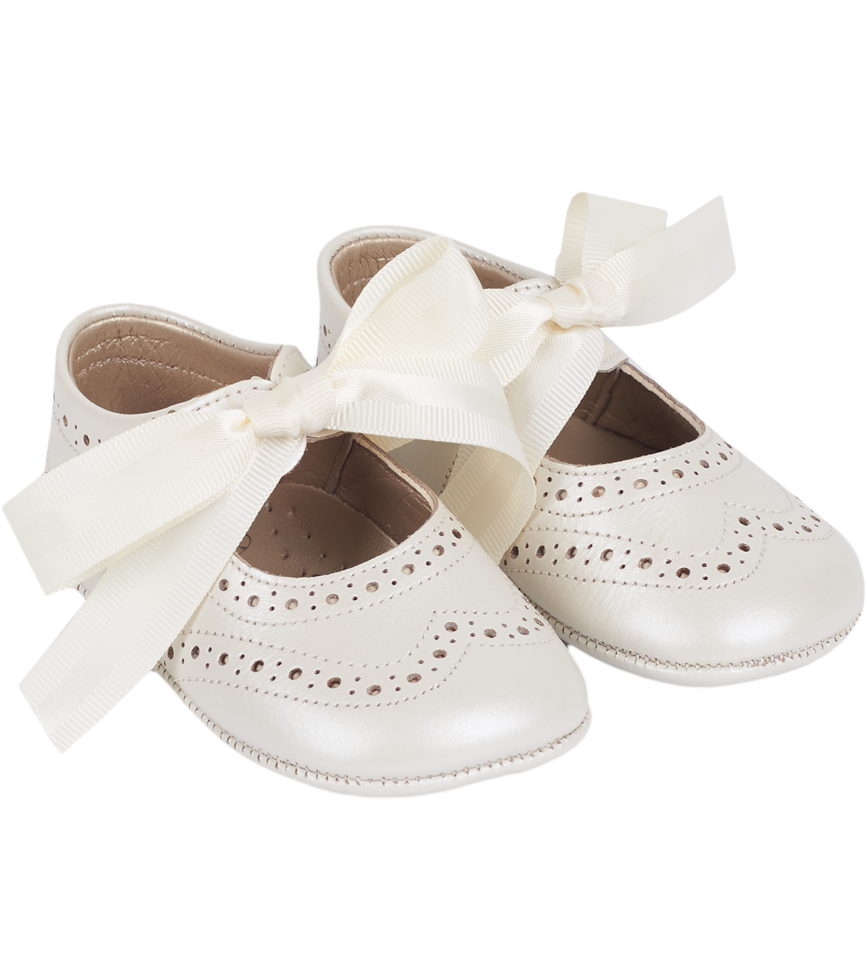 Baby Girl - Holly Leather Crawling Shoes With Bow